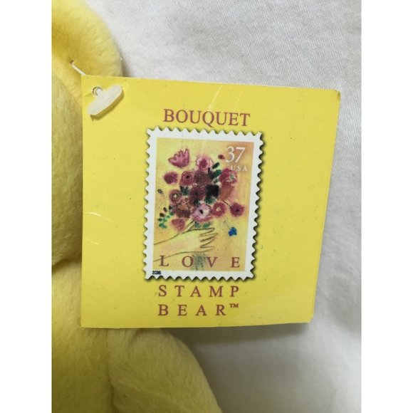 USPS Love Bouquet Stamp Bear Bean Plush Heart NEW - Picture 4 of 10